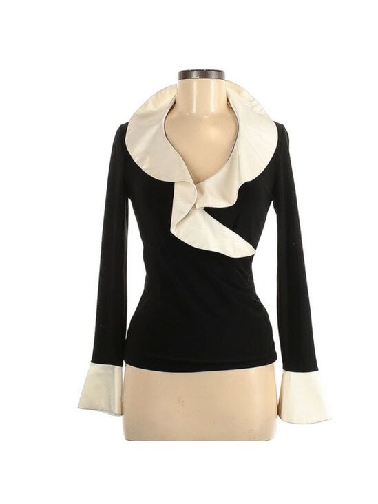 White House Black Market Tops - White House Black Market Long Sleeve Ruffle top XS